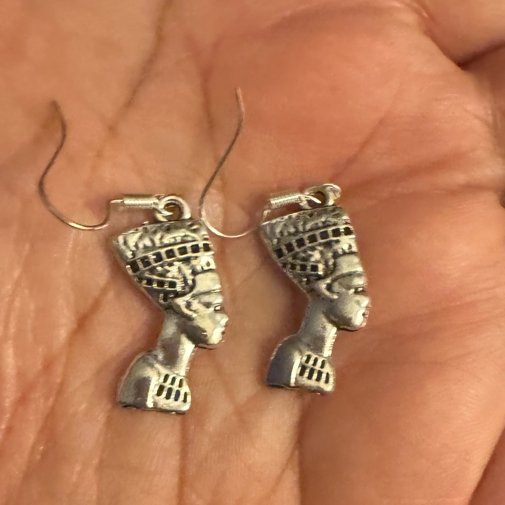Silver Nefertiti Earrings